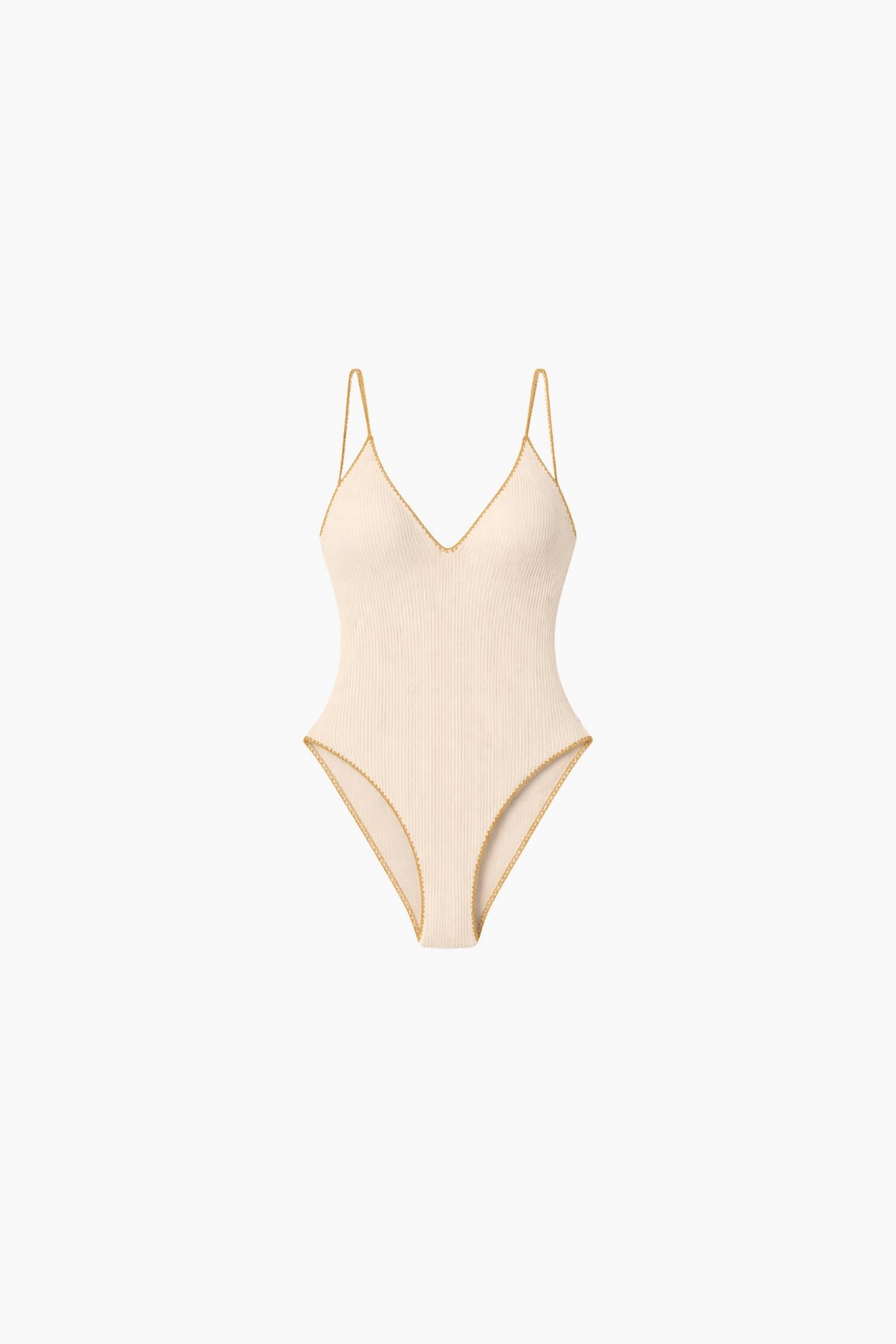 Luli Fama Sands V-neck One Piece Bikini in ivory - women's swimwear - view 5