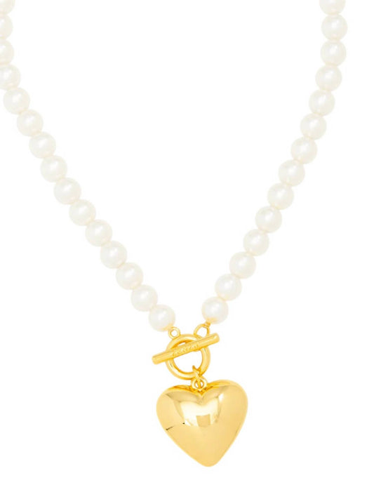 Zenzii - Puffy Heart Pearl Necklace