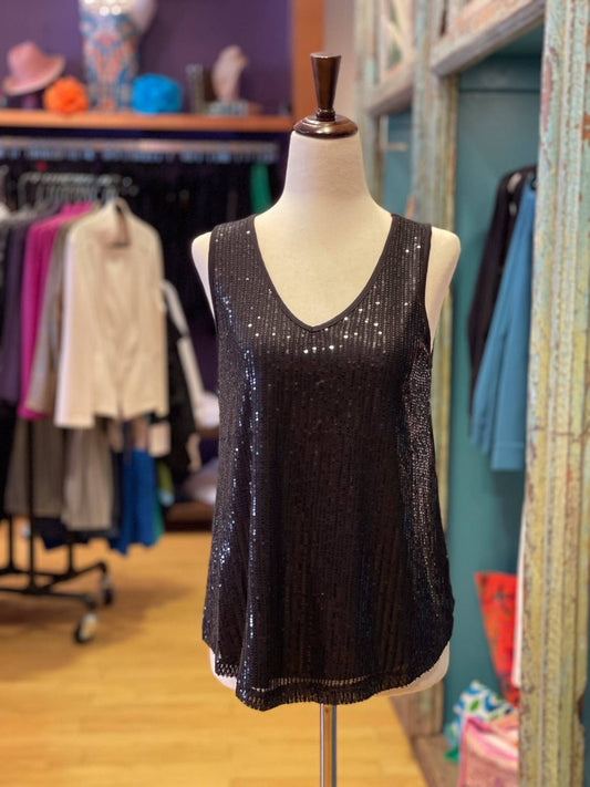 Women's V-Neck Sequin Tank