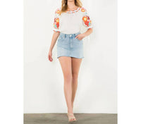 Thml - Women's Embroidered Puff Sleeve Top