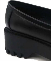 Shoe Shoe Train Women's Platform Vegan Loafers in black - women's flats - detail view