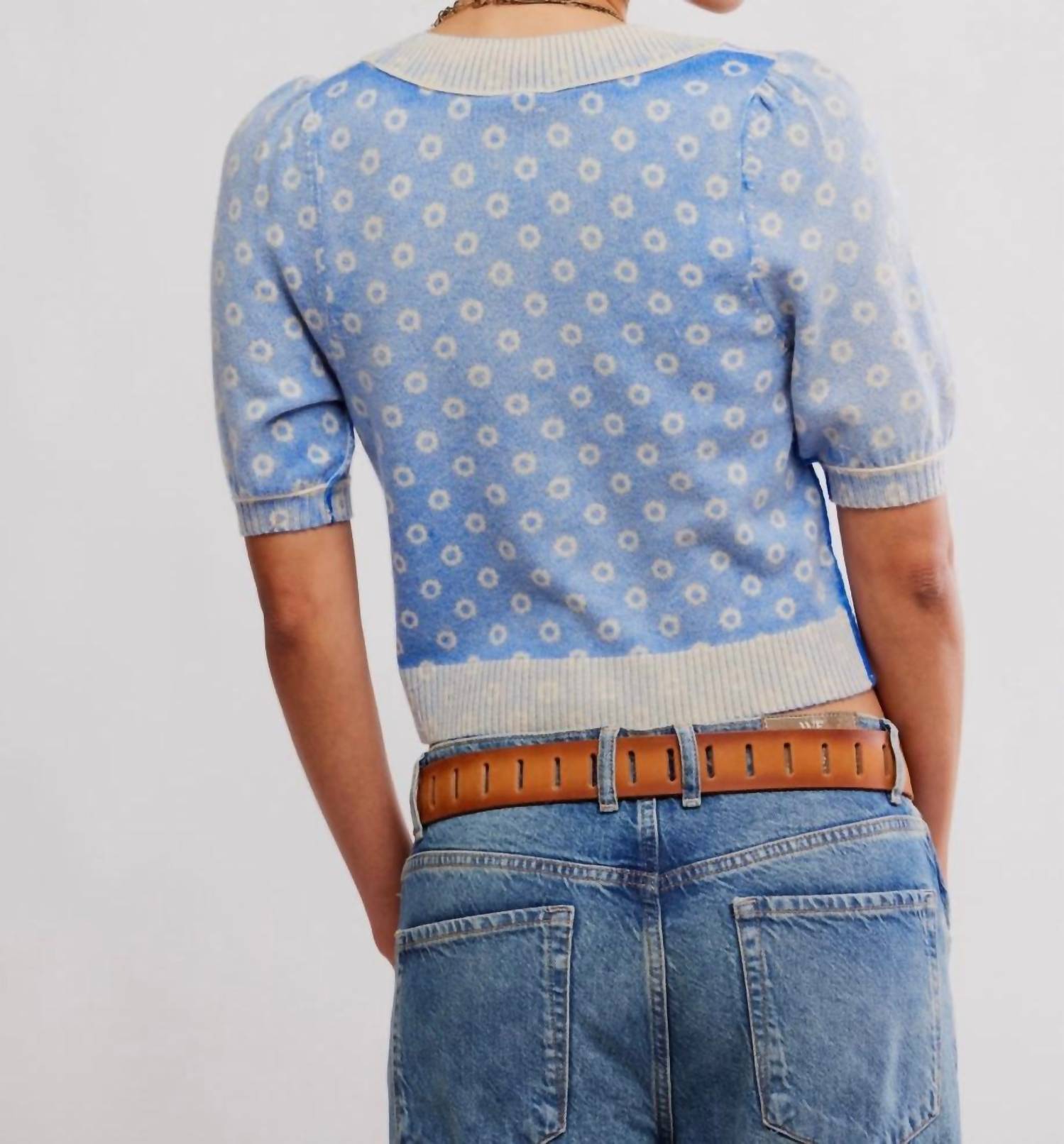 Free People Isla Pattern Cardigan in blue - women's cardigan - alternate view