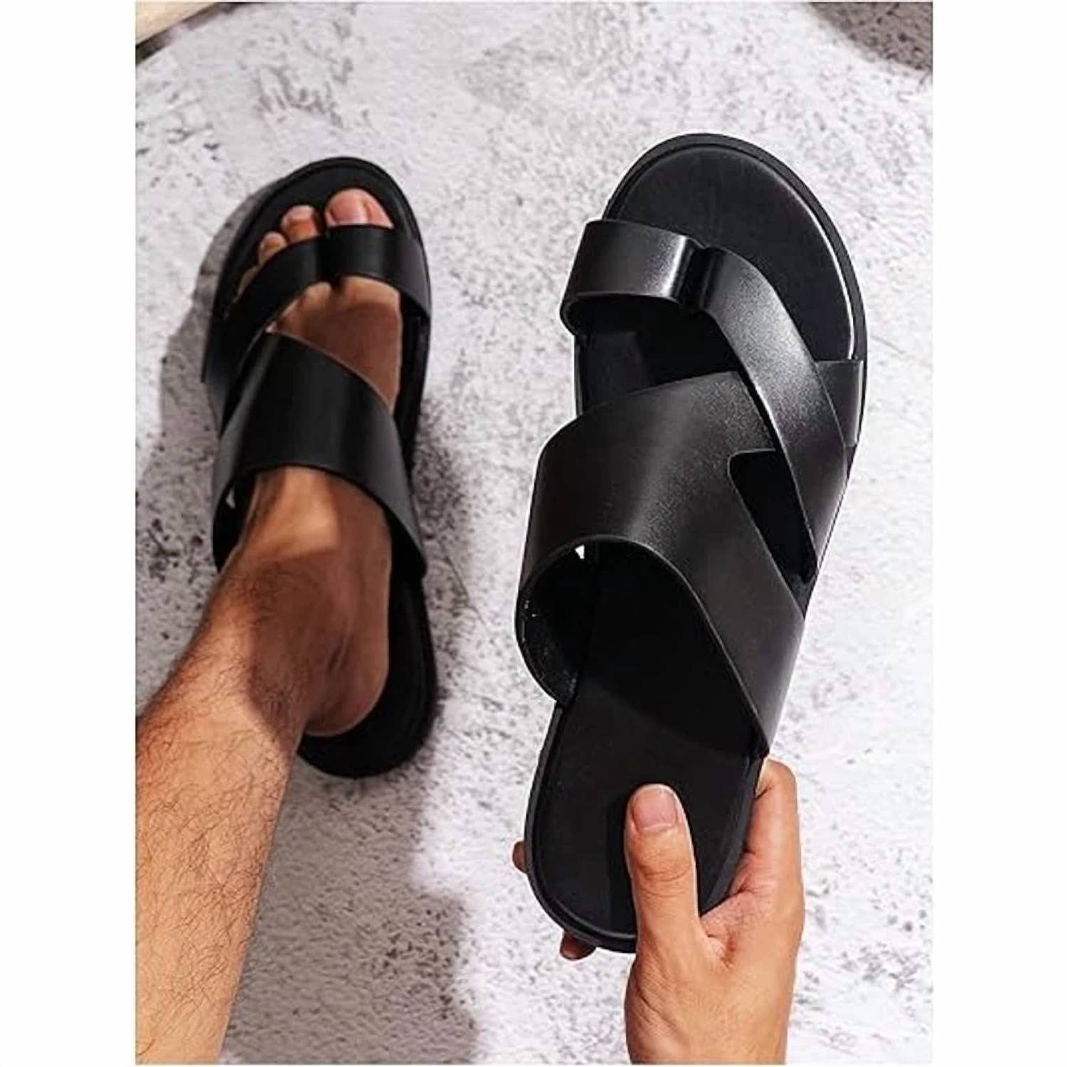 Gorglitter - Men's Thong Flip Flop Flat Sandals