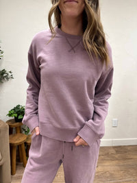 Thread & Supply Serenity Fleece Crew Neck Sweatshirt in dusty lavender - women's top - view 5