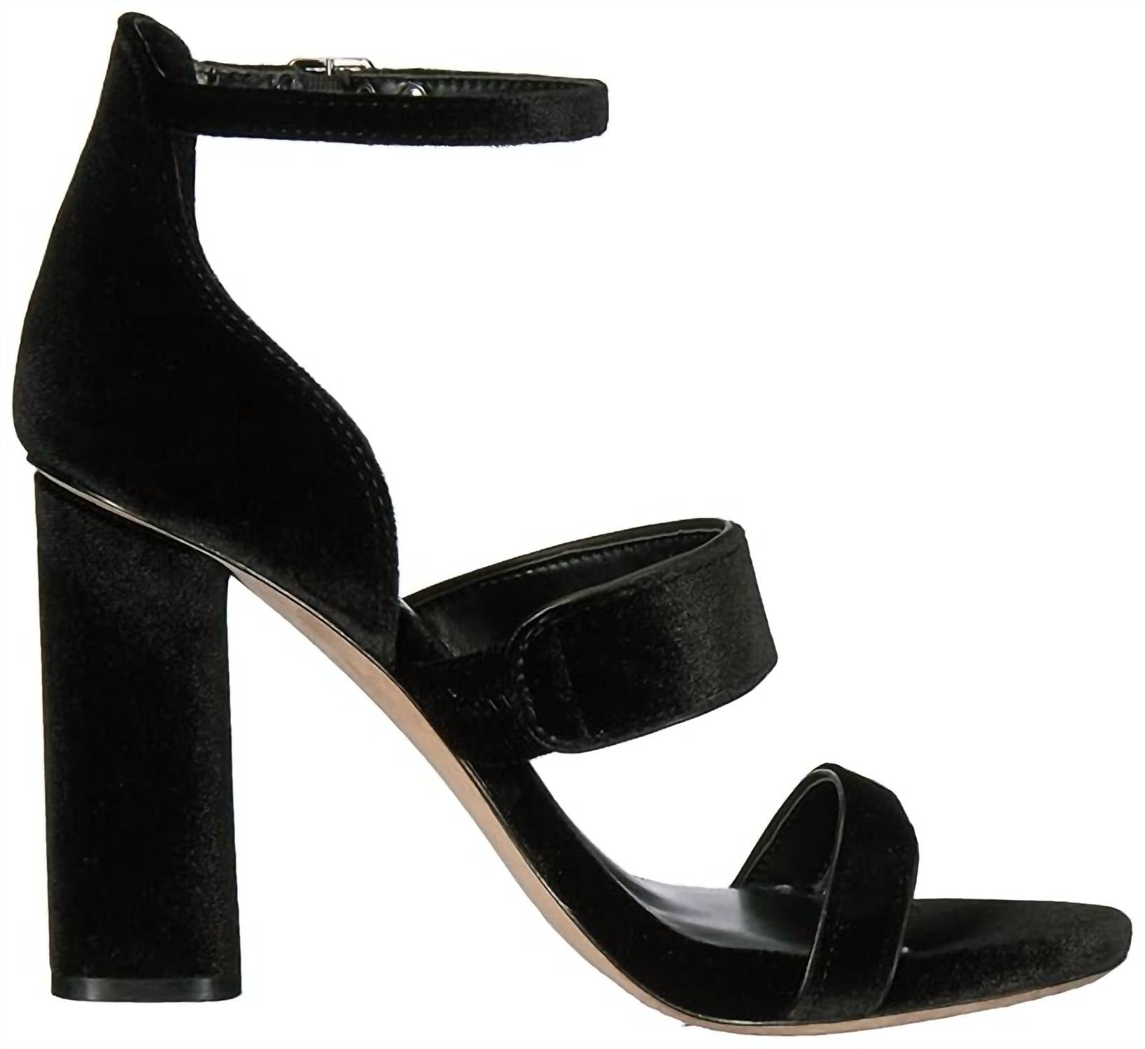 VINCE CAMUTO Women's Robeka Velvet Block Heel Sandals in black - women's sandal - view 5