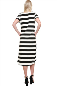 Umgee - Striped T-shirt Midi Dress