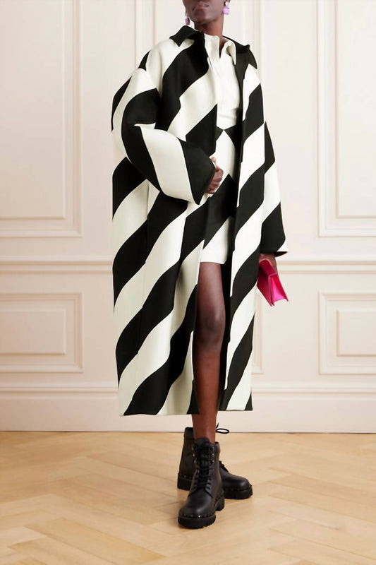 Valentino - Oversized Striped Coat