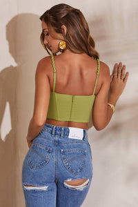 Golden - Lisette Ruched Cowl Corset Tube Top