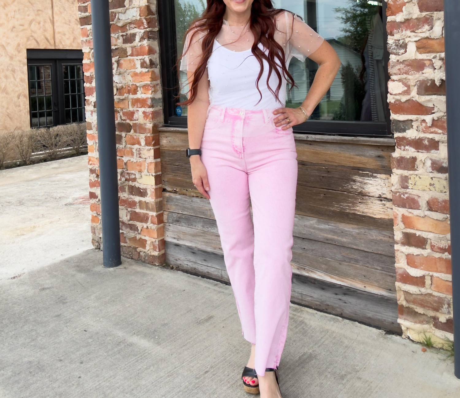 Risen - Acid Wash High-rise Jeans