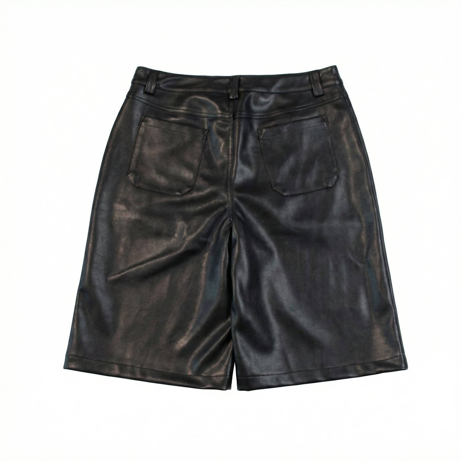 knotWTR Leather Shorts in black - women's shorts - alternate view