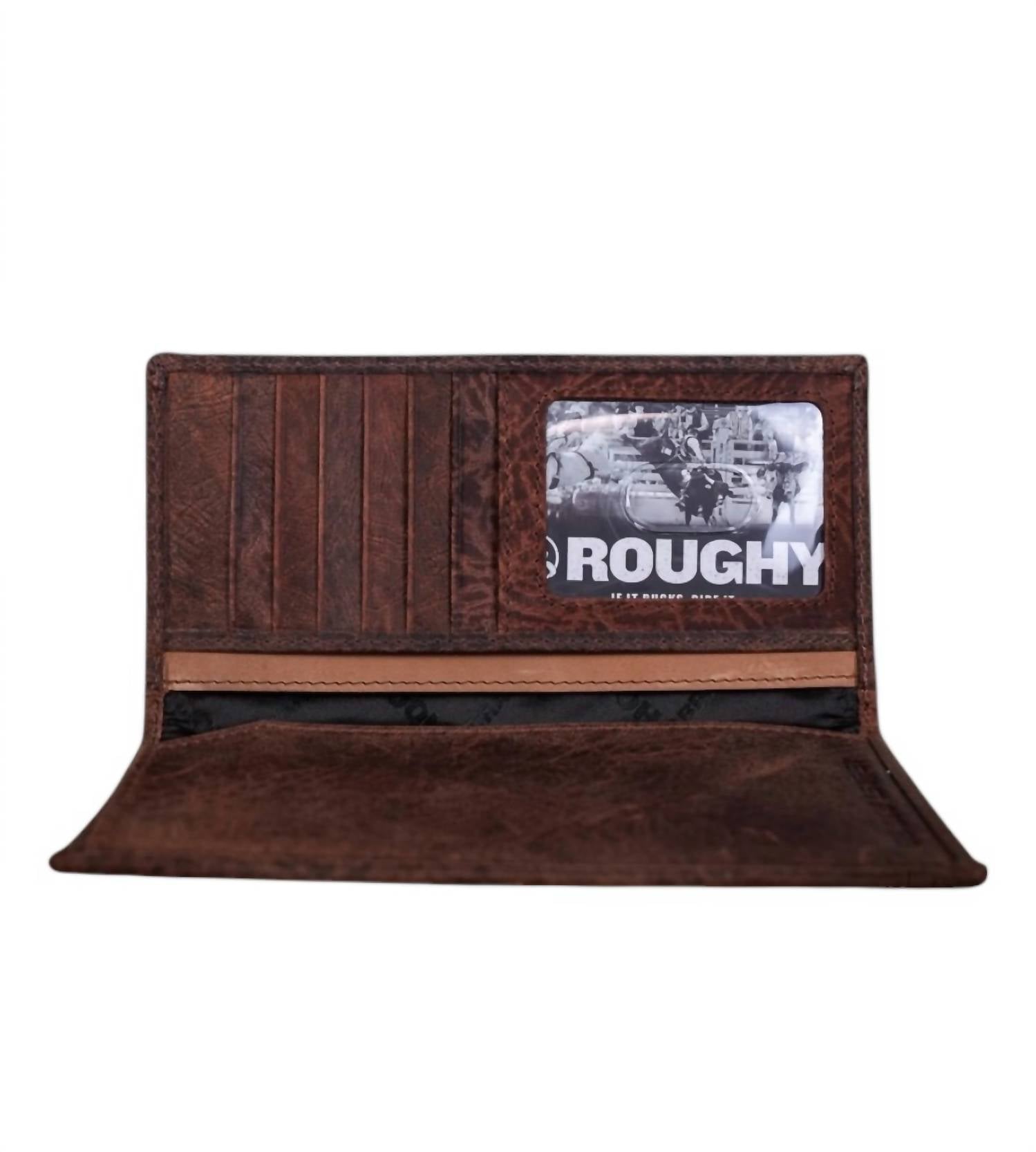 Hooey - Men's Roughy Ostrich Print Leather Diamond Patchwork Rodeo Wallet