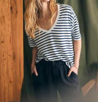 Faherty - Oceanside Linen Vneck Tee