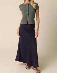 Olivaceous - Tahni Striped Button-Front Top