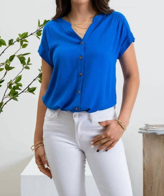 Blu Pepper - Short Roll Sleeve Button Down Shirt