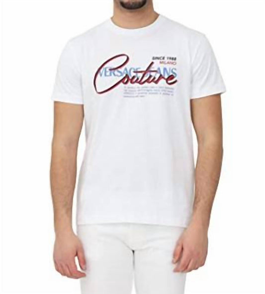 Men Cotton Script Logo T-Shirt