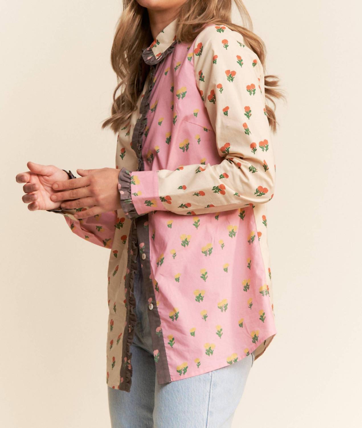 J.Nna - Annie Printed Button-Up Top