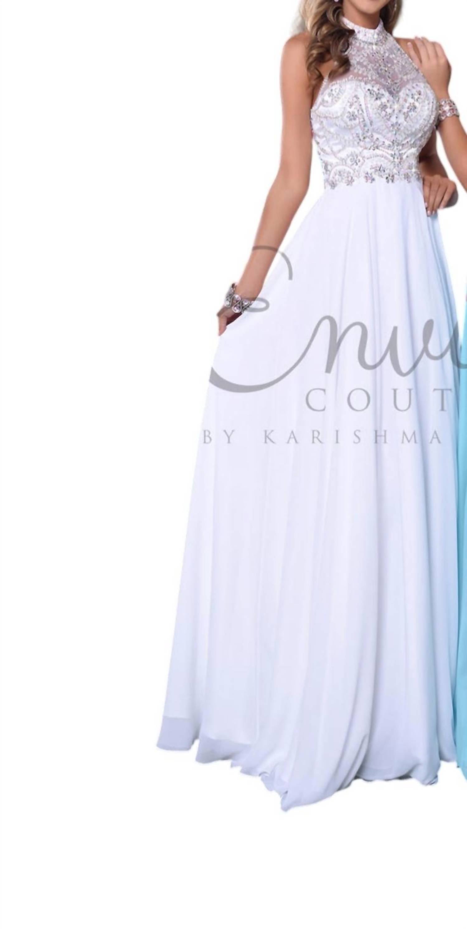 Karishma Creations - Elegant Beaded Chiffon Halter Gown