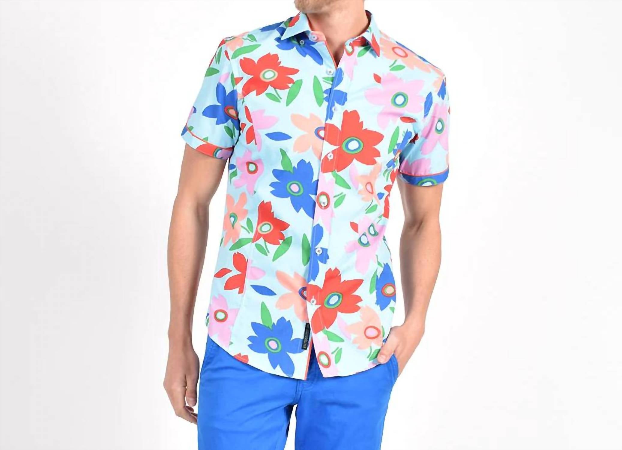 Eight X - Coral Pop Art Short Sleeve Shirt