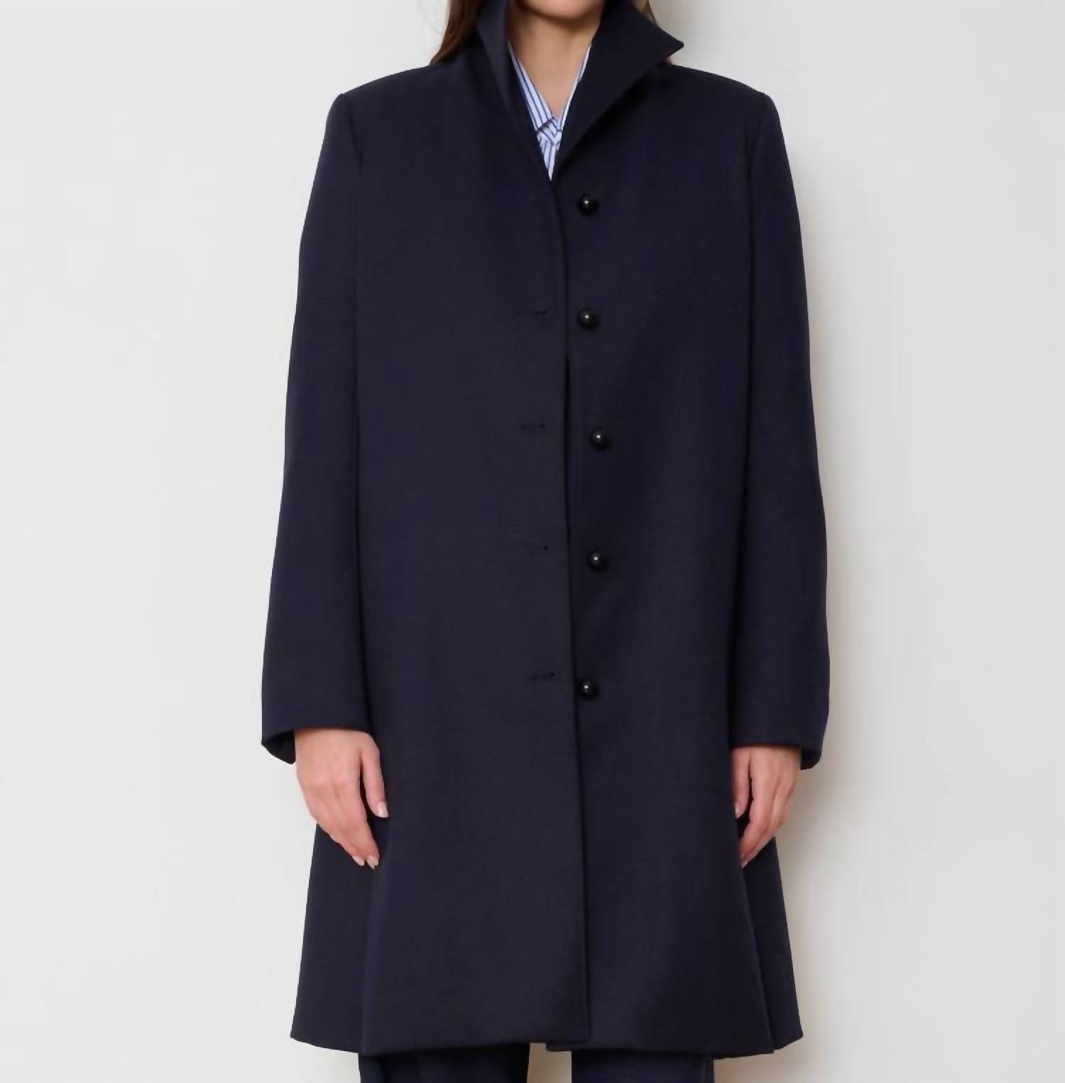 WE-AR4 Gatsby Classic Slim Fit Coat in navy - women's jacket - alternate view