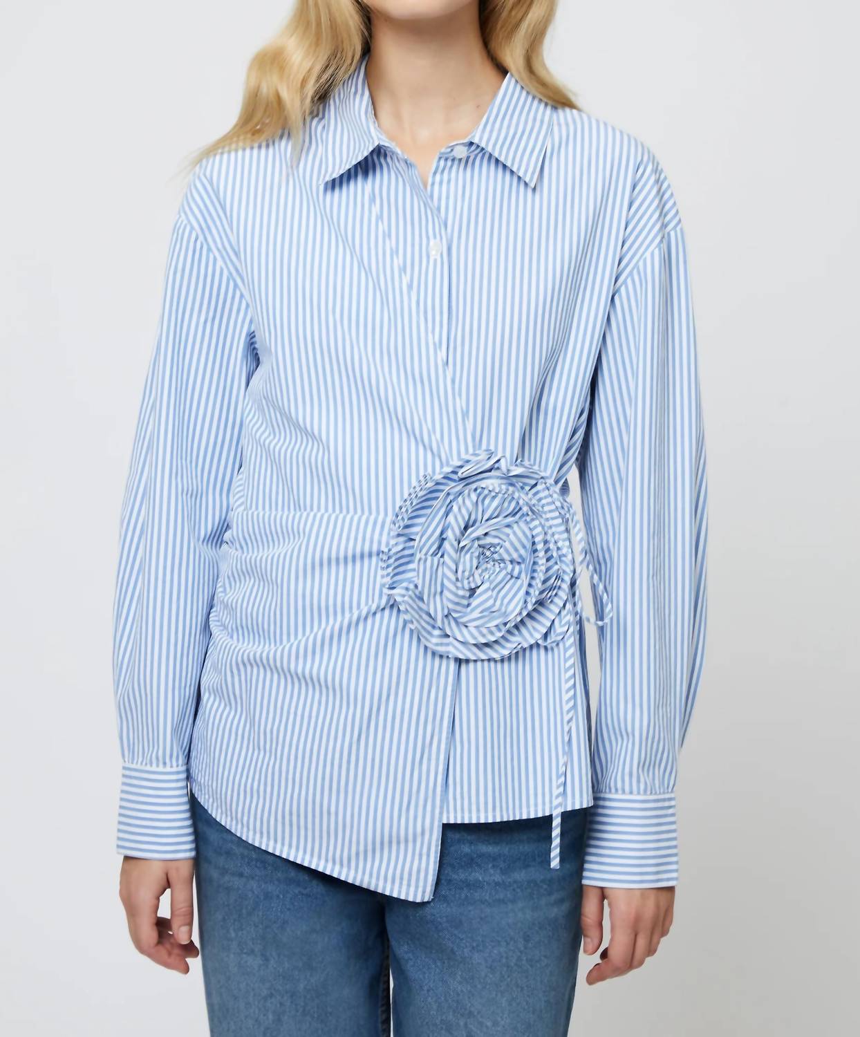 French Connection - Cambria Cotton Corsage Striped Shirt