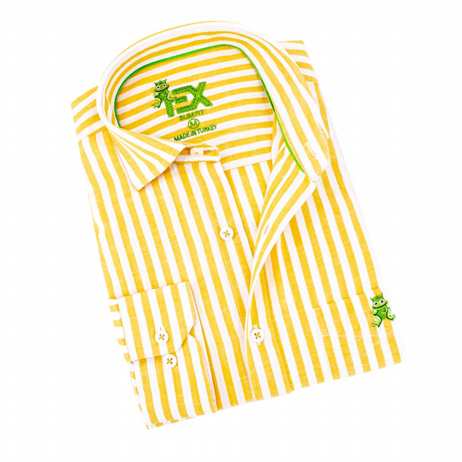 Eight X - Men's Stanford Stripe Frog Linen Shirt