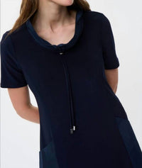 Joseph Ribkoff Sarah Short Sleeve Dress in midnight blue - women's dress - alternate view