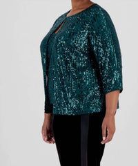 Alex Evenings - Sequin Top And Jacket Set - Plus