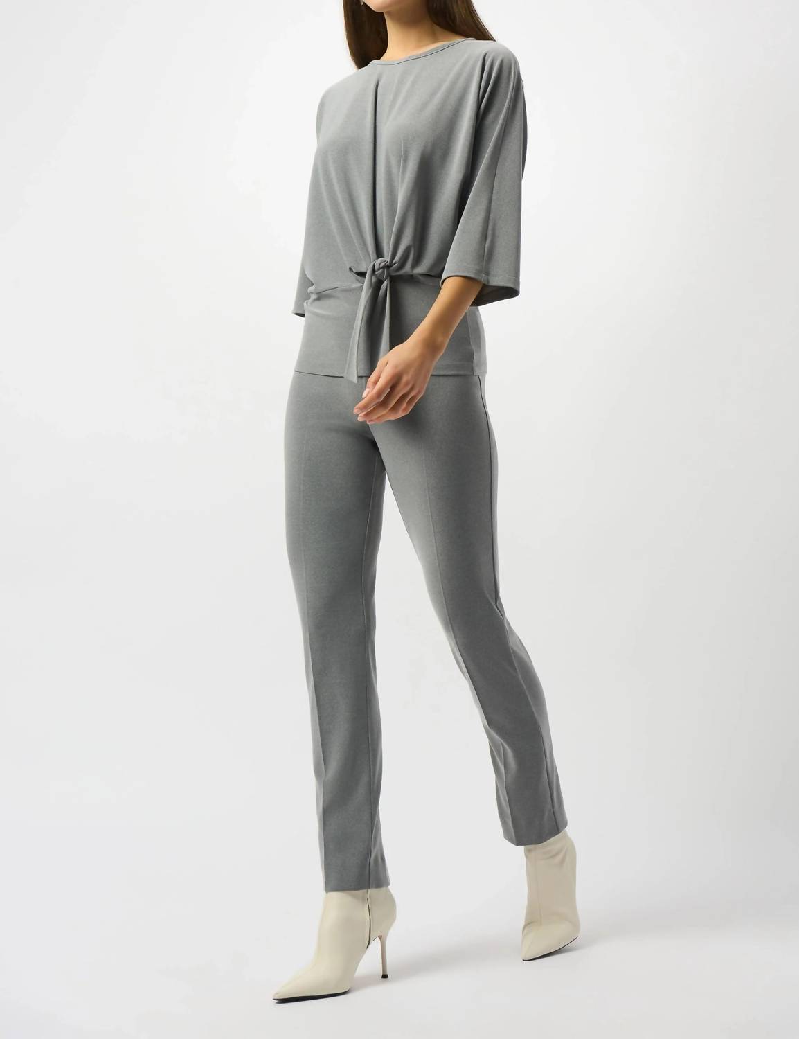 Joseph Ribkoff - Melange Slit Back Straight Ankle Pants