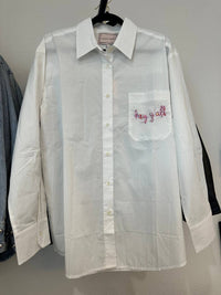 Lingua Franca - Women's Custom 'hey Y'all" Oversized Cotton Shirt