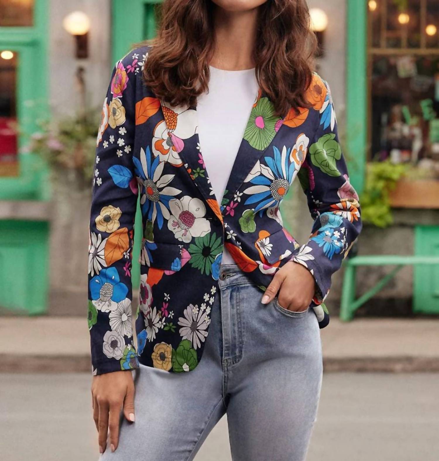 Charlie B - Printed Linen Blazer