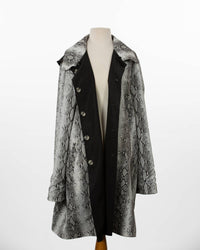 RAINRAPS Raintrench With Detachable Hood Rain Trench Coat in black - women's jacket - alternate view