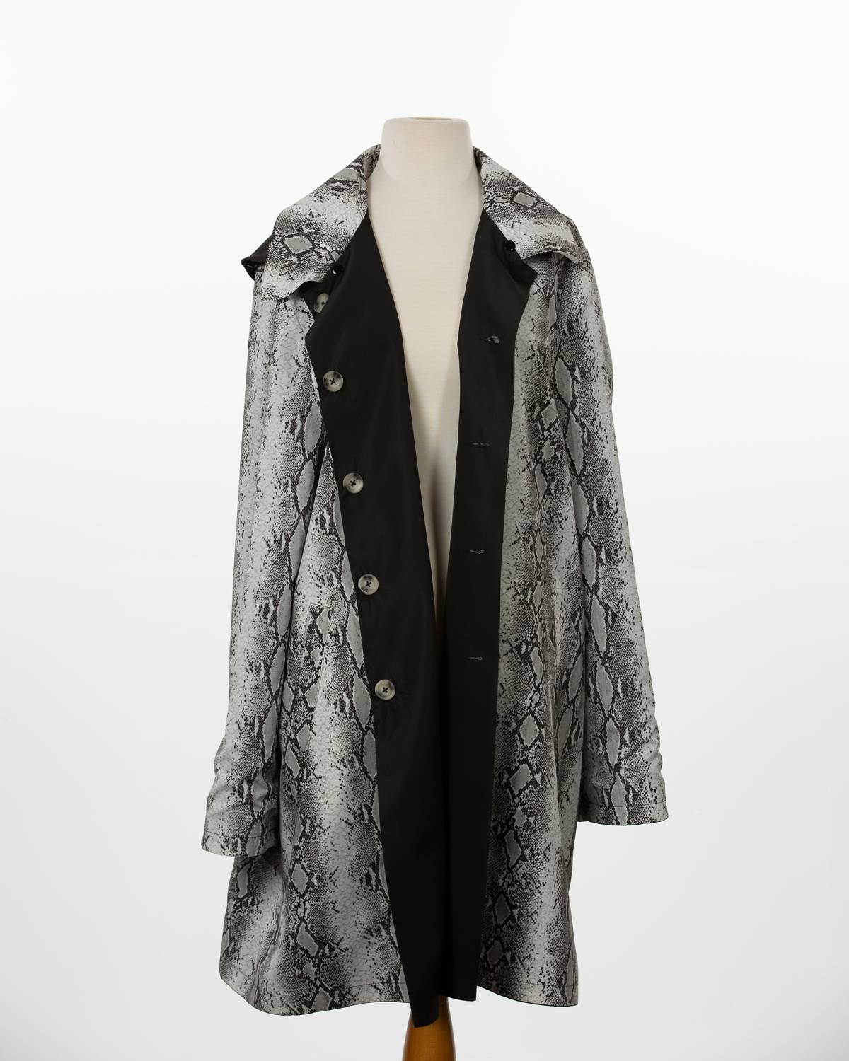 RAINRAPS Raintrench With Detachable Hood Rain Trench Coat in black - women's jacket - alternate view
