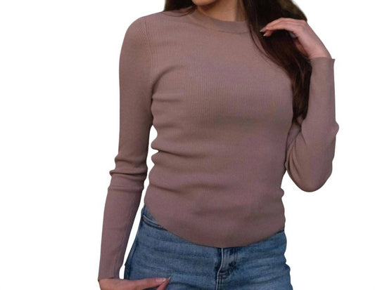 Miou Muse - Alba Ribbed Long Sleeve Basic Top