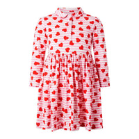 Rachel Riley Girls Stripe Hearts Knit Dress in red - kids' dress