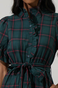 Sugarlips - Plaid Cottonwood Button Down Mini Dress