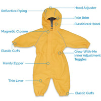 Jan & Jul Puddle Dry Rain Suit in yellow - kids' jacket - alternate view