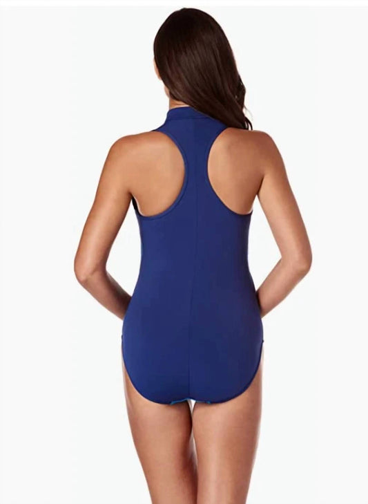Magicsuit - Scuba Blake Zip Front High Neck One Piece Swimsuit