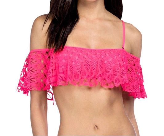 Kenneth Cole - Crochet Off Shoulder Bandeau Bikini Top