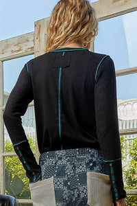 Pol - Round Neck Solid Knit Top