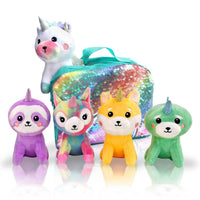 Pomkinz - Kid's Rainbow Unicorn Set With Sequin Carry Case