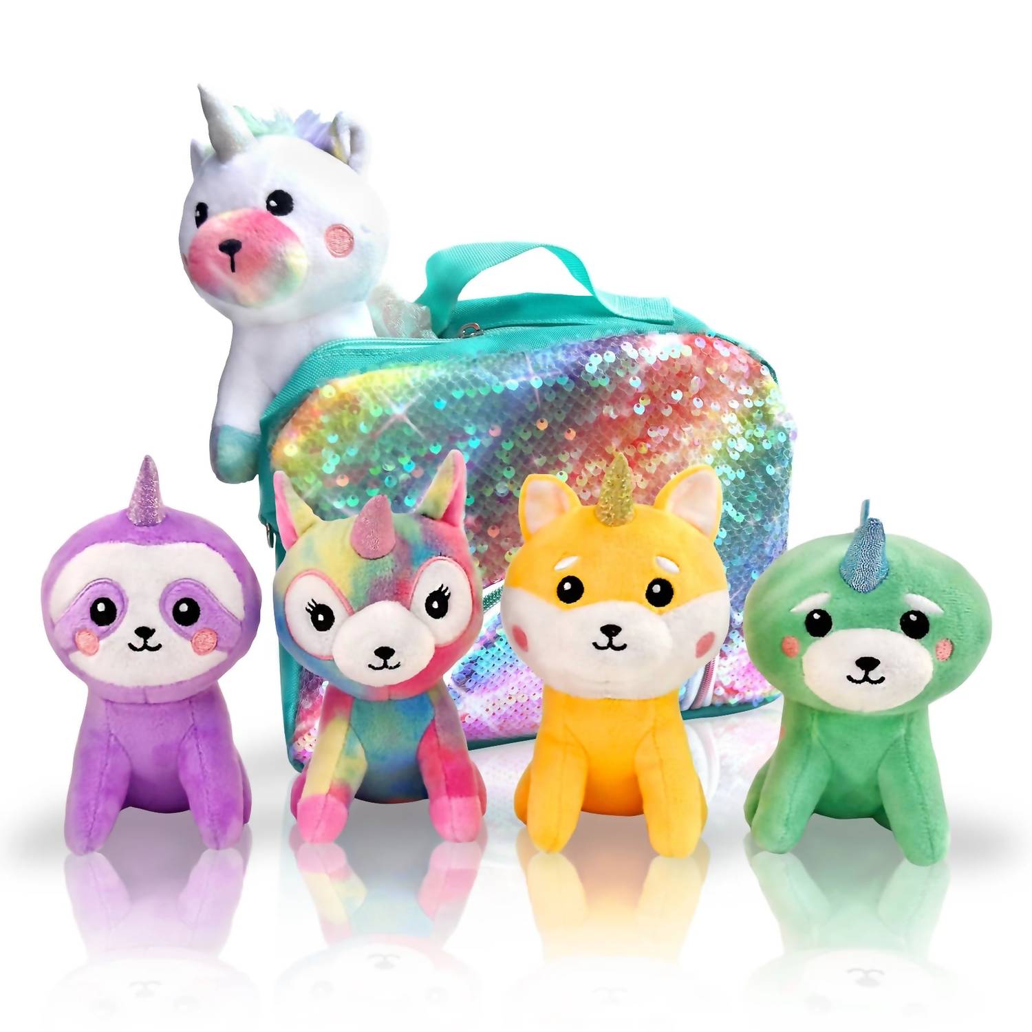 Pomkinz - Kid's Rainbow Unicorn Set With Sequin Carry Case