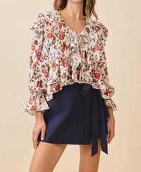 Tcec - Floral Print Tiered Ruffle Top
