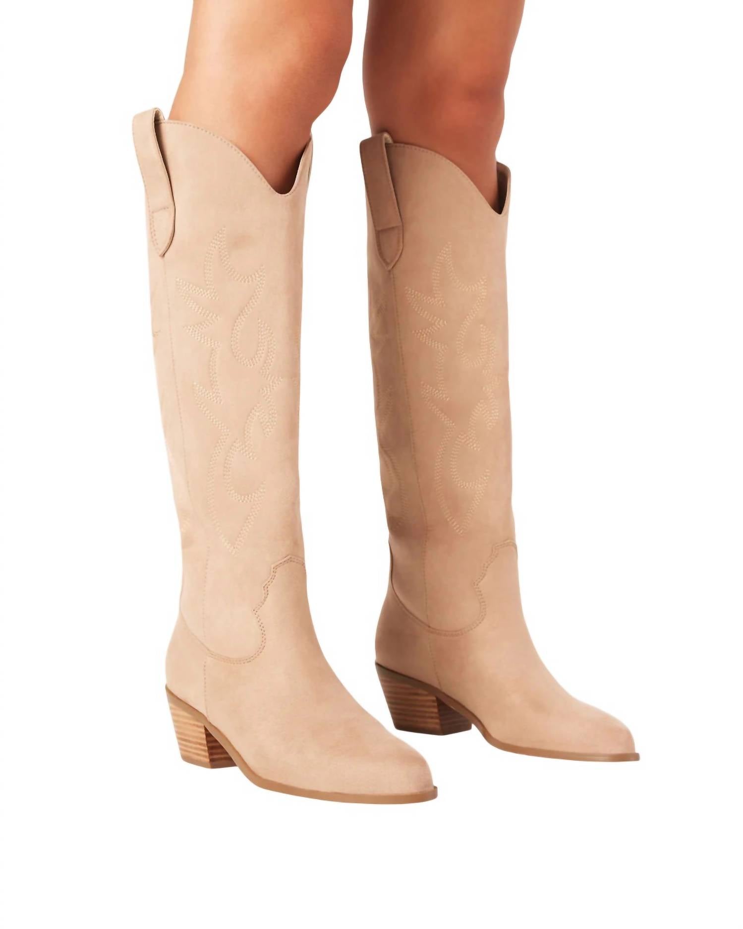 BiLLiNi Women's Urson Western Boots in porcini suede - women's shoe - alternate view