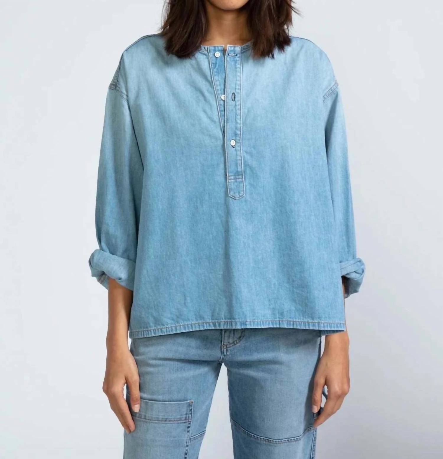 Askk Ny - Denim Henley Top
