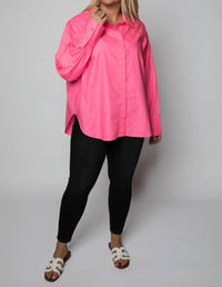 Good American - COATED POPLIN WEEKEND SHIRT