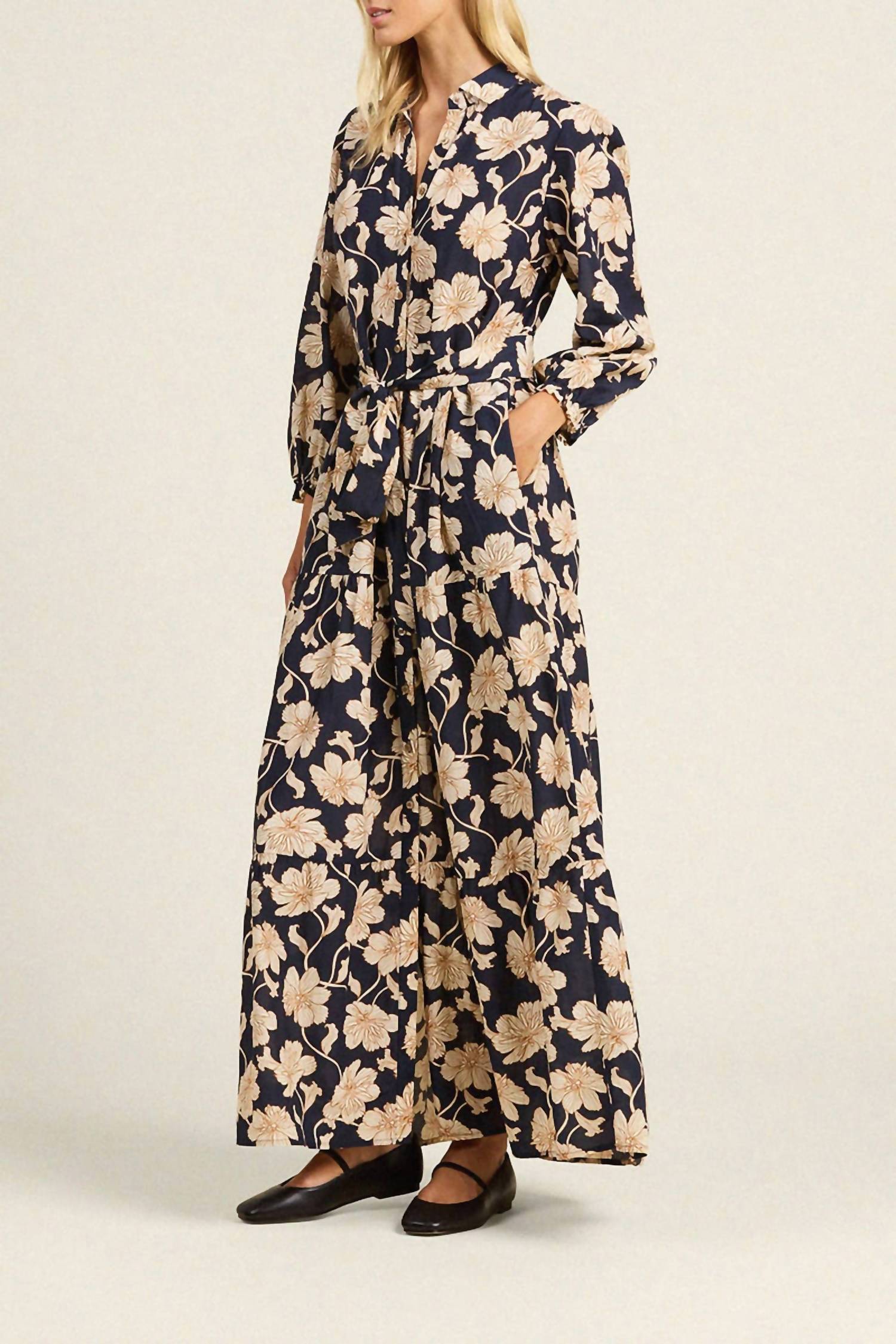TROVATA Martina Maxi Dress in viola nocturne - women's dress - detail view