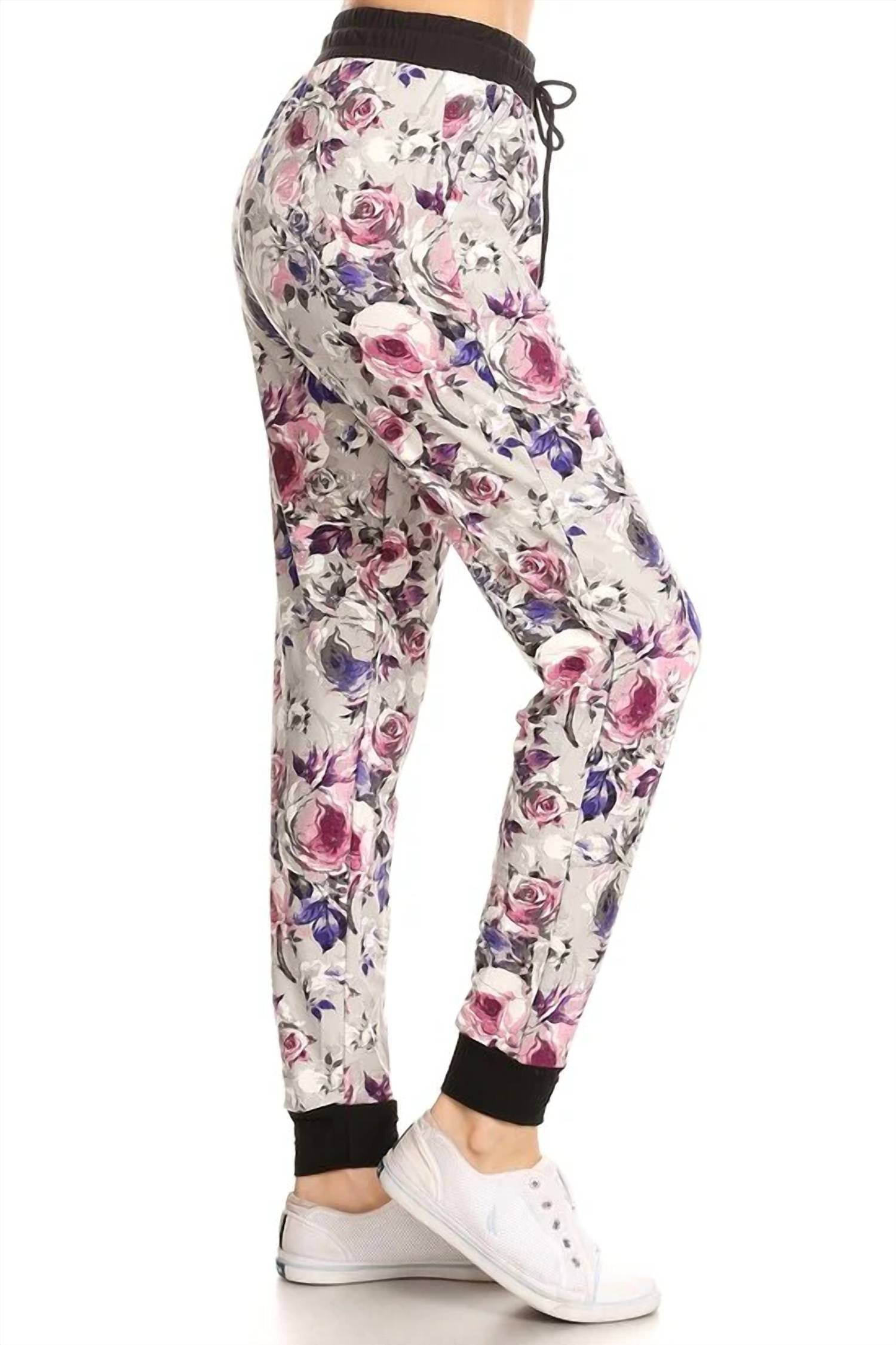 Love It - Grey Floral Jill Jogger Pants
