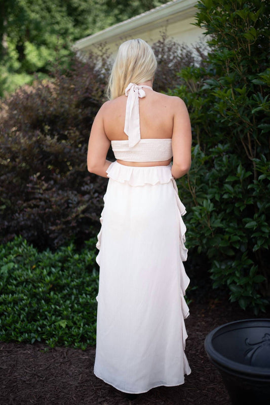 Privy - Women's Sarah Halter Neck Maxi Dress