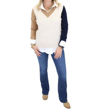 Charlie B - Colorblock V-neck Sweater