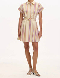 Exquise - Kianna Short Sleeve Belted Pocket Mini Dress